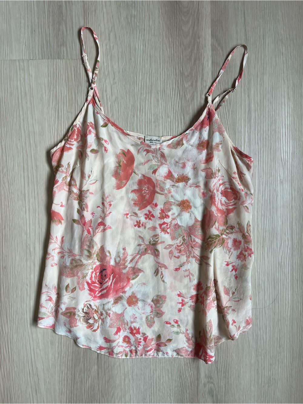 Aritzia Wilfred 100% Silk Dainty Floral Babydoll Camisole